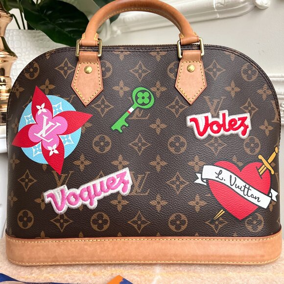 Authentic Louis Vuitton Alma Limited Edition Patches Monogram Canvas PM B0870 - Picture 10 of 16